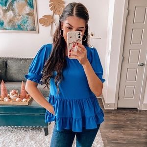 Blue Babydoll Top